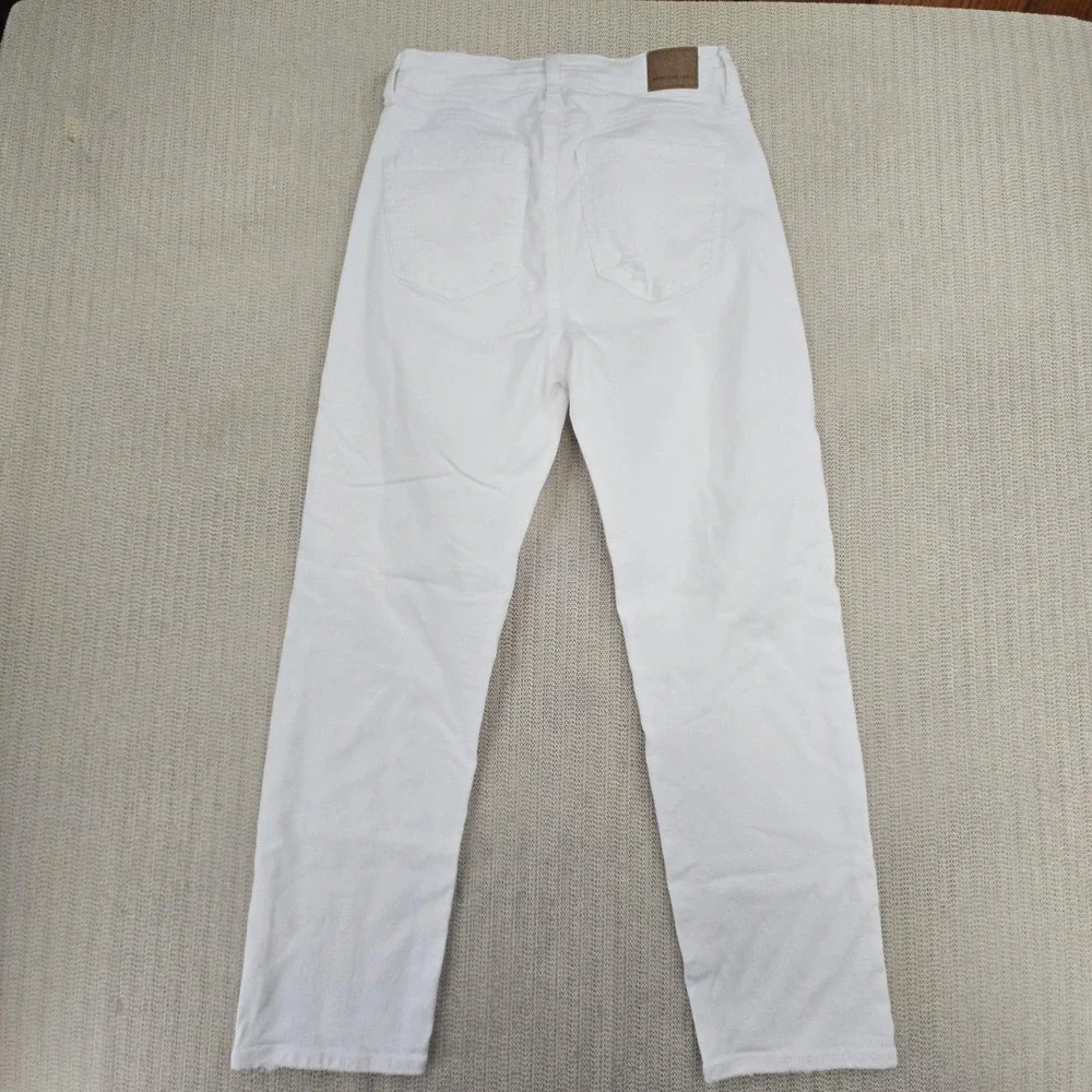 American Eagle Jeans‎ Womens 6 White Mom Straight Stretch Distressed Denim Pants